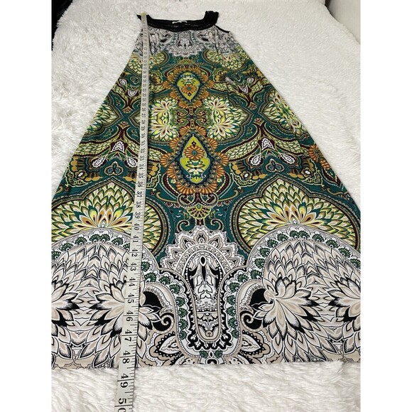 Sandra Darren Maxi Dress Women's Size 10 Multicolor Paisley Halter Neck Stretch - Picture 7 of 13